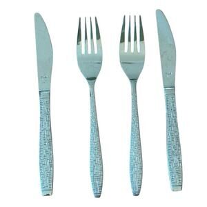 TWA Trans World Airlines First Class Place Setting Cross Hatch Fork Knife 2 Each